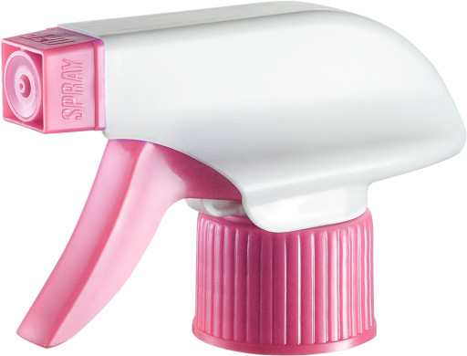 Opryskiwacz z pompą spustową w kolorze białym / różowym 28 mm 0,85 cm3