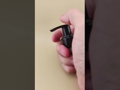 Błyszcząca czarna pompka do balsamu z blokadą lewo-prawo, karbowana K201-9 do butelek do pielęgnacji skóry