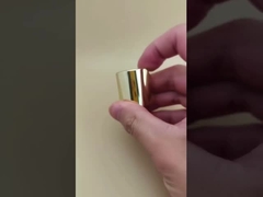 Złote aluminiowo-plastikowe okrągłe czapki gładkie z przejrzystym przyciskiem do butelek do pielęgnacji skóry