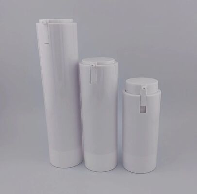 Biała, przyjazna w podróży, pusta butelka bezpowietrzna 50 ml
