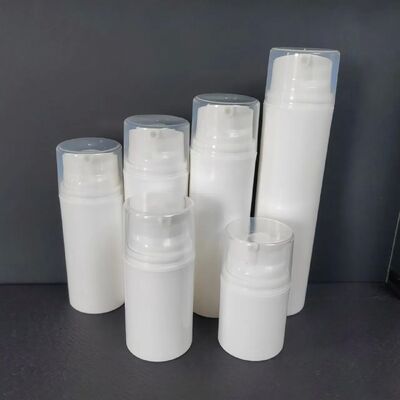 Pustka 30 ml Mini Przejrzysty Vakuum ABS Plastic Lotion Flask z białą bezprzewodową czapką pompy