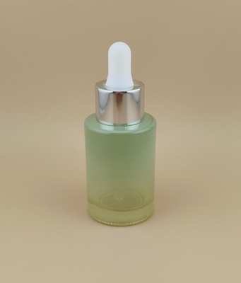 Nowy design Przezroczysty Stopniowa Zmiana Matcha Zielony Gładki Okrągły Butelka z Pipetą K-GBL30 do Esencji
