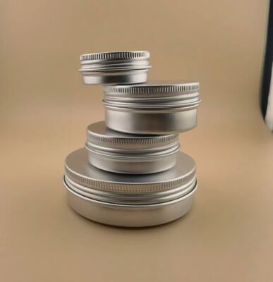 Aluminiowy zbiornik z balsamem do ust Pudełko 50ml 60ml Aluminiowe zbiorniki z cysterny 60 gramów 100ml Aluminiowy słoik ze świecami do herbaty